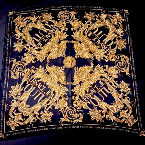 Versace Jeans Couture Black and Gold Scarf - Picture 3 of 3